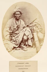 J.フォーブスワトソンによるインドの民衆からの巡礼ラマ、仏教の司祭、サハルンプール、1868年発行（アルブメンプリント）